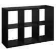 ClosetMaid 4582 30 in. H x 43.82 in. W x 13.50 in. D Black Wood Large 6- Cube Organizer