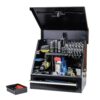 Montezuma SB180DB 18 in. W x 12 in. D 1-Drawer Black Steel Portable Shop Triangle Tool Box Chest for Sockets, Wrenches and Screwdrivers