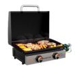 Blackstone 1813 22 in. 2 Burner and Stainless Steel with Hood Tabletop Griddle in Black