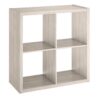 ClosetMaid 4550 30 in. H x 29.84 in. W x 13.50 in. D Bleached Walnut Wood Large 4-Cube Organizer