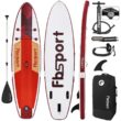 Fbsport Inflatable Stand Up Paddle Board, 11 FT. SUP with Premium Accessories, Non-Slip Deck Wood Grain Pattern, Wine Red