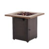 Mainstays Laurel 28" Square 48,000 BTU Propane Gas Fire Pit Table with Lava Rocks, Metal Lid and Protective Cover