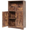 IWELL Storage Cabinet with 2 Adjustable Drawers & 2 Shelf, Bathroom Floor Cabinet for Living Room, Bathroom, Kitchen, Rustic Brown