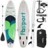 Fbsport Inflatable Stand Up Paddle Board 11 FT. SUP with Free Premium Accessories and Backpack, Non-Slip Deck Wood Grain Pattern, Dark Green