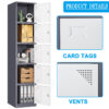 Fesbos Metal Locker 5 Lockable Door,71" Tall Steel Storage Cabinet for School Office Gym Home Employees Staff Sundries Room