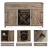 HOMCOM Farmhouse Coffee Bar Cabinet, Sideboard Buffet Cabinet Wine Cabinet with Drawers, Barn Style Doors, TV Stand up to 60 Inches, Wine Rack, Distressed Oak Brown HOMCOM Farmhouse Coffee Bar Cabinet, Sideboard Buffet Cabinet Wine Cabinet with Drawers, Barn Style Doors, TV Stand up to 60 Inches, Wine Rack, Distressed Oak Brown