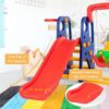 Costway TY325114+ 3 in 1 Junior Children Climber Slide Swing Seat Basketball Hoop Playset