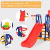 Costway TY325114+ 3 in 1 Junior Children Climber Slide Swing Seat Basketball Hoop Playset