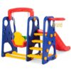 Costway TY325114+ 3 in 1 Junior Children Climber Slide Swing Seat Basketball Hoop Playset