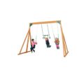 Creative Cedar Designs 3800-G Trailside Complete Wood Swing Set with Green Playset Accessories