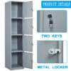 Fesbos Metal Locker 4 Lockable Door,71" Tall Steel Storage Cabinet for School Office Gym Home Employees Staff Sundries Room