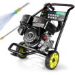 TEANDE Gas Pressure Washer Powered, 2.6 GPM 209cc 7.0 HP Power Washer with 3 Quick-Connect Nozzles, 25’ Hose for Cars, Driveway, Patio, Siding, Fence Cleaning