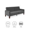 Better Homes & Gardens Porter Fabric Tufted Sofa Bed, Gray Linen