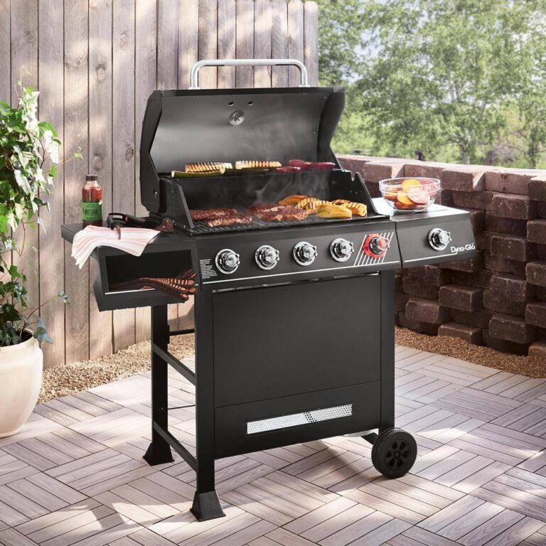 Dyna-Glo DGH474CRP 5-Burner Propane Gas Grill in Matte Black with ...