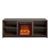 Mainstays Fireplace TV Stand for TVs up to 65", Walnut