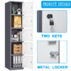 Fesbos Metal Locker 5 Lockable Door,71" Tall Steel Storage Cabinet for School Office Gym Home Employees Staff Sundries Room