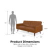 Better Homes & Gardens Nola Modern Futon, Camel Faux Leather