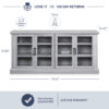 BELLEZE Modern Farmhouse Wood Sideboard Buffet - Liam (Stone Gray)