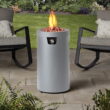 Mainstays 28-inch Tall Column Propane Gas Outdoor Fire Pit, Concrete Gray Finish