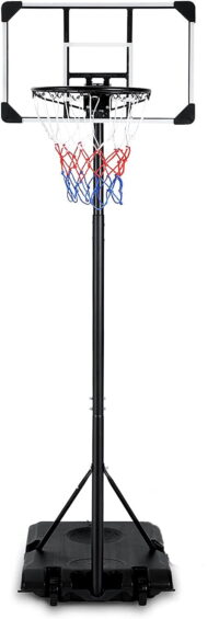 MaxKare Basketball Hoop Basketball Goal 5.8ft-7ft Height Adjustable 28” Basketball Backboard Basketball Court for Kid & Adult Indoor Outdoor Use