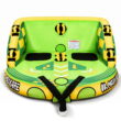 MaxKare Inflatable Towable Tube for Boating with Foam Seats & Multiple Handles, 1-2 Rider Waterskiing Towables - Green