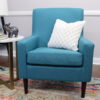 Mainstays Kinley Lounge Arm Chair, Teal Polyester Fabric Mainstays Kinley Lounge Arm Chair, Teal Polyester Fabric