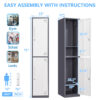 Fesbos Metal Locker 2 Lockable Door,71" Tall Steel Storage Cabinet for School Office Gym Home Employees Staff Sundries Room