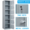 Fesbos Metal Locker 6 Lockable Door,71" Tall Steel Storage Cabinet for School Office Gym Home Employees Staff Sundries Room