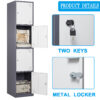 Fesbos Metal Locker 4 Lockable Door,71" Tall Steel Storage Cabinet for School Office Gym Home Employees Staff Sundries Room