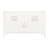 RealRooms Shadwick 2 Door Metal Locker Accent Cabinet with 2 Shelves, White
