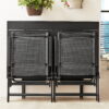 Mainstays Greyson Square Patio 5 Piece Folding Dining Set, Included 4 Chairs and 1 Table, Black
