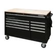 Husky HOTC5209B12M 52 in. W x 25 in. D Standard Duty 9-Drawer Mobile Workbench Tool Chest with Solid Wood Top in Gloss Black
