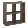 ClosetMaid 4552 30 in. H x 29.84 in. W x 13.50 in. D Graphite Gray Wood Large 4-Cube Organizer