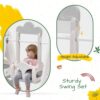 TIRAMISUBEST PPXY300100AAE Gray 6-in-1 Toddler Freestanding Climber Playset with Swing