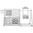 TIRAMISUBEST PPXY300100AAE Gray 6-in-1 Toddler Freestanding Climber Playset with Swing
