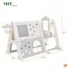 TIRAMISUBEST PPXY300100AAE Gray 6-in-1 Toddler Freestanding Climber Playset with Swing