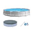 Intex 26711EH + 28031E + 28002E Prism Frame Above Ground Pool Set with Cover and Maintenance Kit