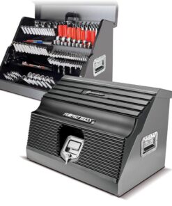 Powerbuilt 240111 26 in. Rapid Box Portable Slant Front Tool Box - Gray