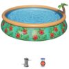 Bestway 57415E-BW 33 in. x 15 ft. Round Fast Set Paradise Palms Inflatable Swimming Pool Set