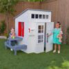 KidKraft 10236 White Modern Outdoor Playhouse KidKraft 10236 White Modern Outdoor Playhouse