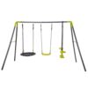 Tidoin WM-YDPP1-52AAL 3-in-1 Black and Yellow Stainless Steel Adjustable Height Child Swing Set