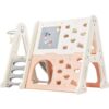 TIRAMISUBEST PPXY300099AAH Light Pink 5-in-1 Toddler Freestanding Climber Playset