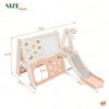 TIRAMISUBEST PPXY300099AAH Light Pink 5-in-1 Toddler Freestanding Climber Playset
