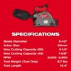 Milwaukee 2831-20 M18 FUEL 18-Volt Lithium-Ion Cordless Brushless 6-1/2 in. Plunge Cut Track Saw (Tool-Only)