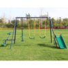 Tidoin AOK-YDW1-516 149 in. W x 118 in. D x 73 in. H Multi-Colored A-Frame Metal Multi-Person Swing Set with Slide