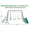 Tidoin AOK-YDW1-516 149 in. W x 118 in. D x 73 in. H Multi-Colored A-Frame Metal Multi-Person Swing Set with Slide