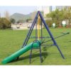 Tidoin AOK-YDW1-516 149 in. W x 118 in. D x 73 in. H Multi-Colored A-Frame Metal Multi-Person Swing Set with Slide