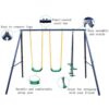 Tidoin AOK-YDW1-517 119 in. W x 74 in. D x 73 in. H Multi-Colored A-Frame Metal Multi-Person Swing Set
