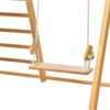 TIRAMISUBEST WFXY297446AAK 4-in-1 Natural Indoor Kids Playset with Climb Ramp, Swing and Slide