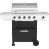 Nexgrill 720-0888S 5-Burner Propane Gas Grill in Stainless Steel with Side Burner and Condiment Rack
